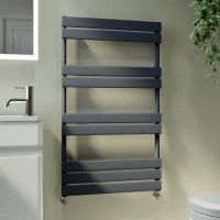 Riace Anthracite Vertical Flat Towel Rail  1000x600mm Single Panel 1712 BTU