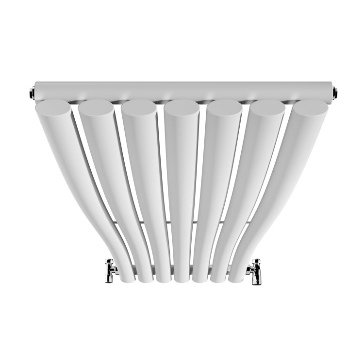 Onda White Vertical Oval Waved Designer Radiator 1800x413mm Single Panel 2926 BTU