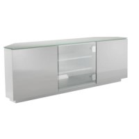 UKCF Milan Gloss White and White Corner TV Cabinet - Up to 55 Inch