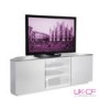 UKCF Milan Gloss White and White Corner TV Cabinet - Up to 55 Inch