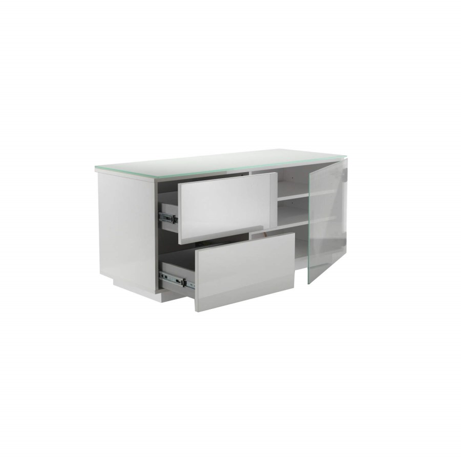 UKCF Paris Gloss White and white TV Cabinet - Up to 42 Inch
