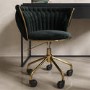 GRADE A1 - Black Velvet Knotted Office Chair - Verity