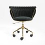 GRADE A1 - Black Velvet Knotted Office Chair - Verity