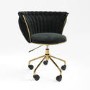 Black Velvet Knotted Swivel Office Chair - Verity