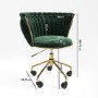 GRADE A1 - Dark Green Velvet Knotted Office Chair - Verity