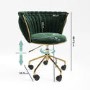 ALMOST PERFECT - Dark Green Velvet Knotted Swivel Office Chair - Verity
