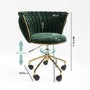 Dark Green Velvet Knotted Swivel Office Chair - Verity