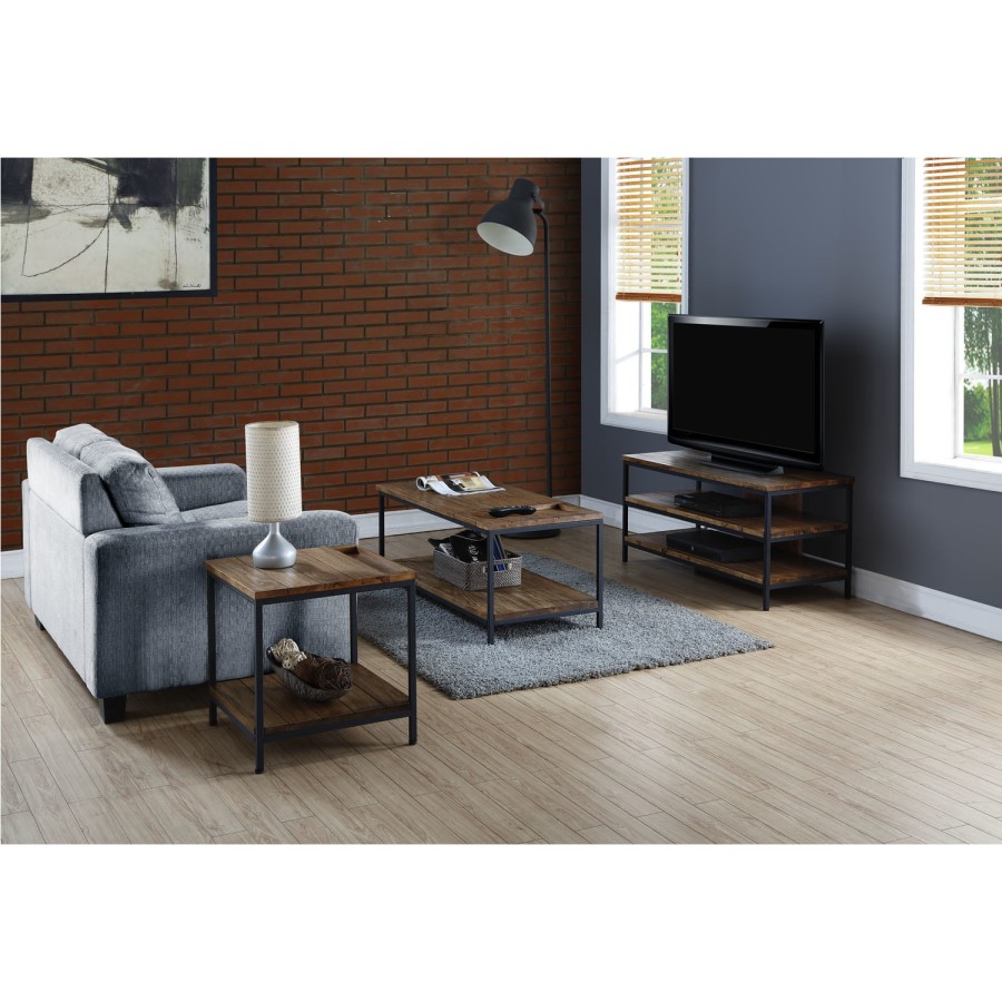Jual Furnishings Metal and Rustic Oak TV Stand