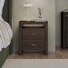Dark Mango Wood 2 Drawer Bedside Table - Vixen