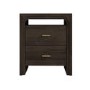Dark Mango Wood 2 Drawer Bedside Table - Vixen