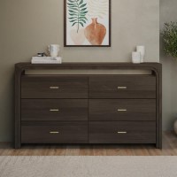 GRADE A2 - Dark Mango Wood Chest of 6 Drawers - Vixen GRADE A2 - Dark Mango Wood Chest of 6 Drawers - Vixen