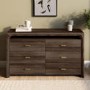 Dark Mango Wood Chest of 6 Drawers - Vixen