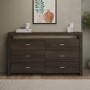 GRADE A2 - Dark Mango Wood Chest of 6 Drawers - Vixen