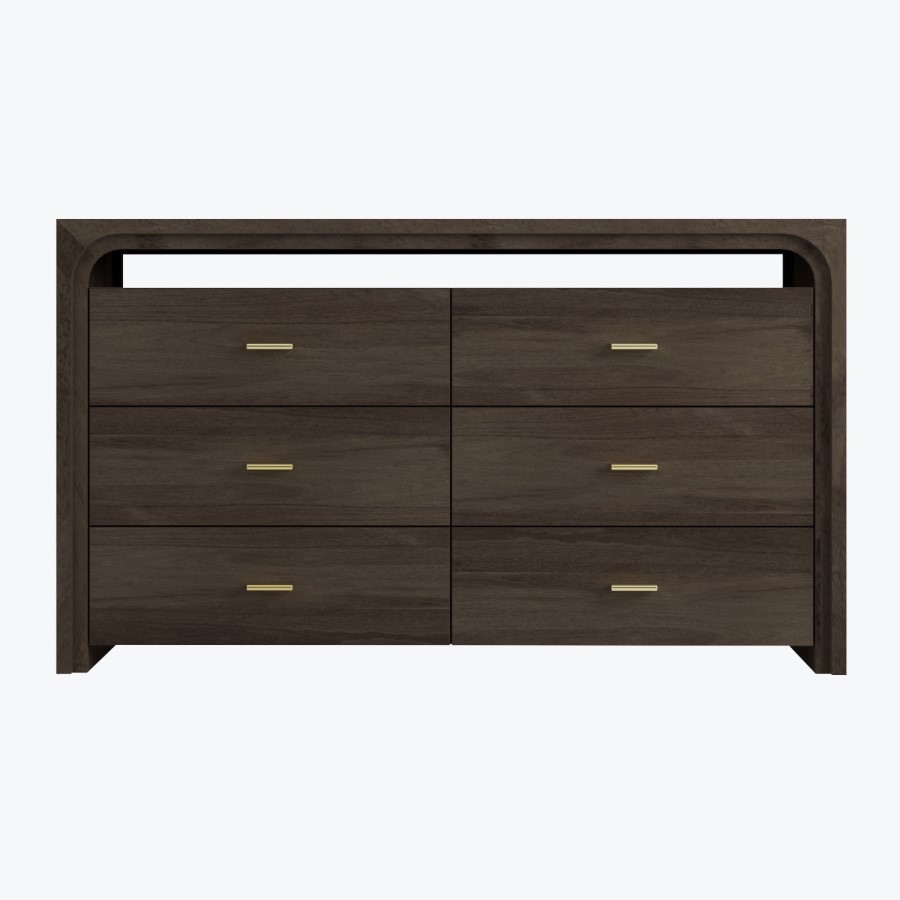 Dark Mango Wood Chest of 6 Drawers - Vixen