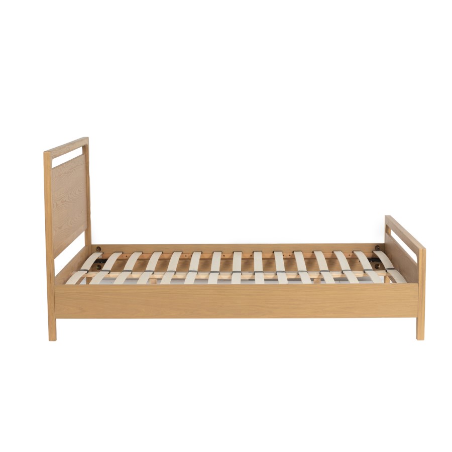 Light Oak Double Wooden Bed Frame - Vixen