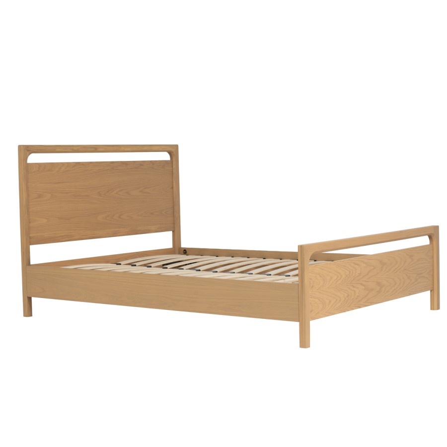 Light Oak Double Wooden Bed Frame - Vixen