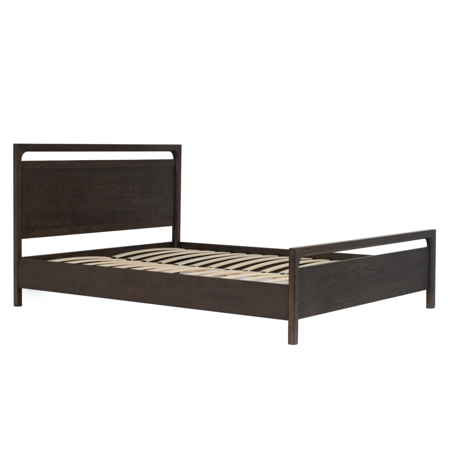 Dark Wood Double Wooden Bed Frame - Vixen