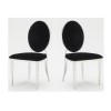 Vida Living Kalmar Mirrored Velvet Pair of Dining chair&#39;s - Black