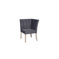Dark Grey Fabric Corner Dining Bench Piece - Valent