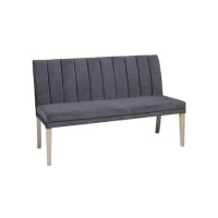 Dark Grey Fabric High Back Dining Bench Piece - Valent