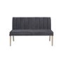 Dark Grey Fabric High Back Dining Bench Piece - Valent