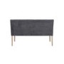 Dark Grey Fabric High Back Dining Bench Piece - Valent