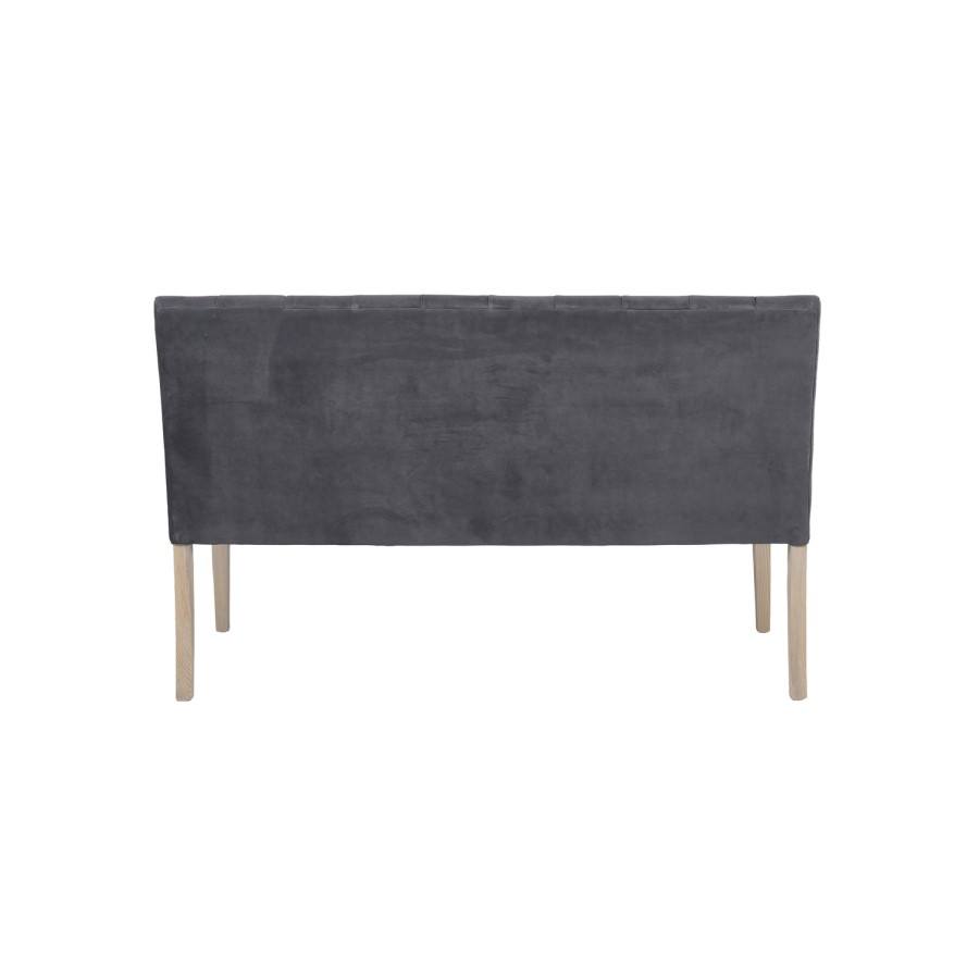 Dark Grey Fabric High Back Dining Bench Piece - Valent