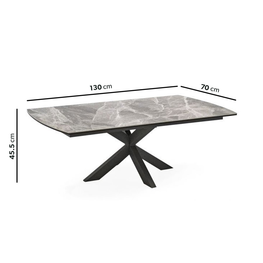 Large Grey Marble Coffee Table - Vida Living-Valerius