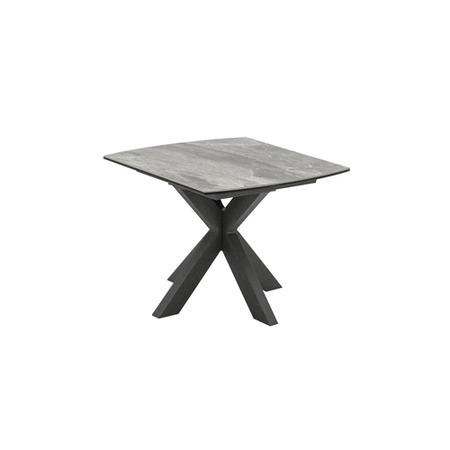 Valerius Grey Marble Side Table with Ceramic Top & Metal Legs - Vida Living
