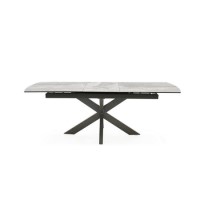 Extendable Dining Table with Grey Marble Effect Top & Metal Legs - Vida Living Extendable Dining Table with Grey Marble Effect Top & Metal Legs - Vida Living