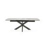 Extendable Dining Table with Grey Marble Effect Top & Metal Legs - Vida Living