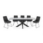 Extendable Dining Table with Grey Marble Effect Top & Metal Legs - Vida Living