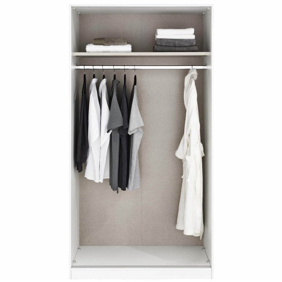 Kingstown High-Gloss White 1 Meter Sliding Wardrobe 