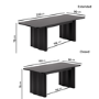 Large Black Oak Extendable Dining Table - Seats 6 - 8 - Wave