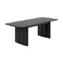 Large Black Oak Extendable Dining Table - Seats 6 - 8 - Wave