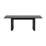 Large Black Oak Extendable Dining Table - Seats 6 - 8 - Wave