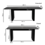 Large Black Oak Extendable Dining Table - Seats 6 - 8 - Wave