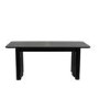 Large Black Oak Extendable Dining Table - Seats 6 - 8 - Wave