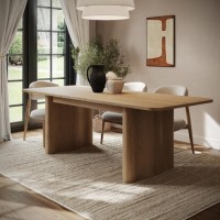 Large Rustic Oak Extendable Dining Table - Seats 6 - 8 - Wave
