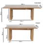 Large Rustic Oak Extendable Dining Table - Seats 6 - 8 - Wave