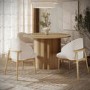 Round Limewash Oak Pedestal Dining Table - Seats 4 - Wave