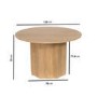 Round Limewash Oak Pedestal Dining Table - Seats 4 - Wave