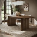 WAE004A Large Walnut Extendable Dining Table - Seats 6 - 8 - Wave