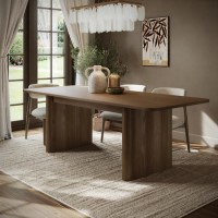 Walnut Finish Extendable 6-8 Seater Dining Table - Wave