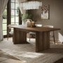 Walnut Finish Extendable 6-8 Seater Dining Table - Wave