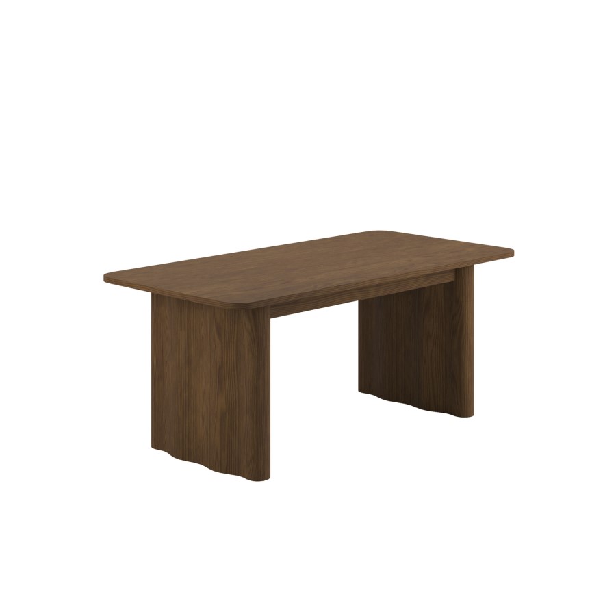 Walnut Finish Extendable 6-8 Seater Dining Table - Wave