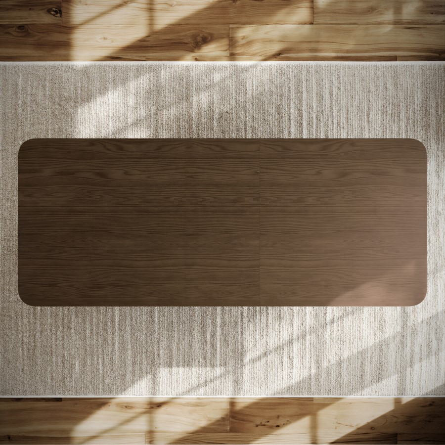 Walnut Finish Extendable 6-8 Seater Dining Table - Wave