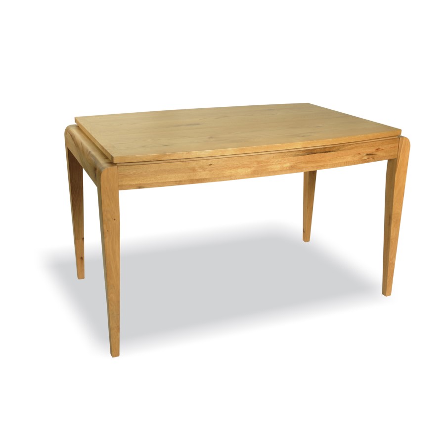 Signature North Solid Oak Dining Set with 4 Grey Wicker Chairs