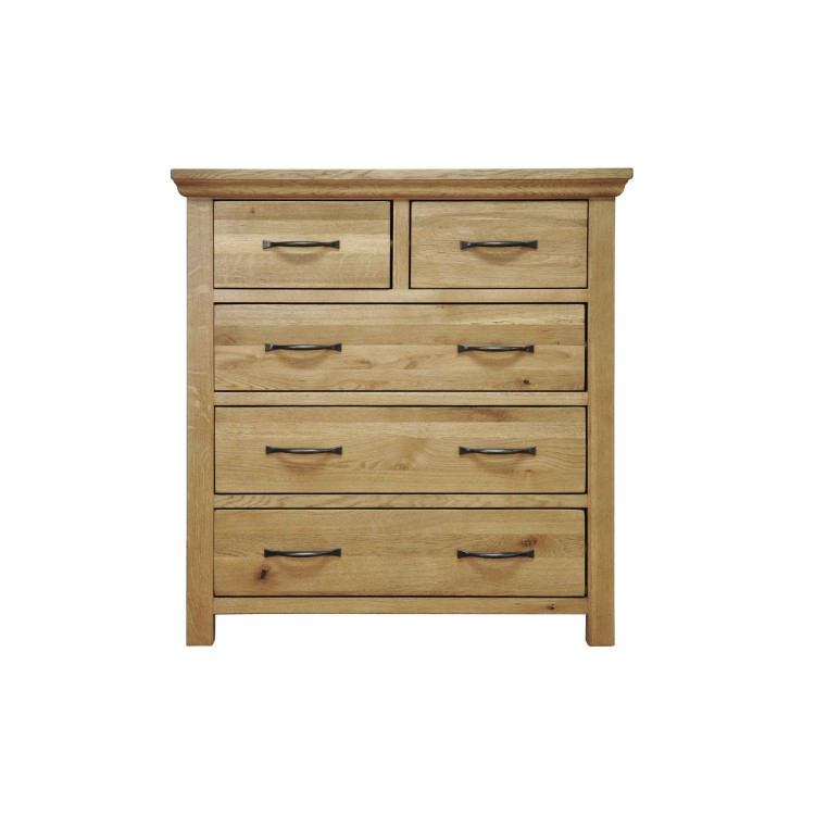 Chester Oak 2 over 3 chest of drawers