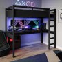 Highsleeper Loft Bed With Desk In Black - Wyatt